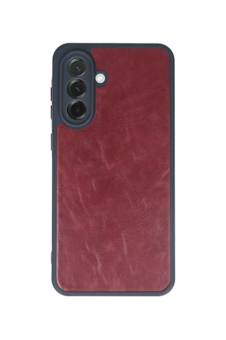 Samsung Galaxy Uyumlu A35 5g Kılıf Aras Deri Kapak - Bordo