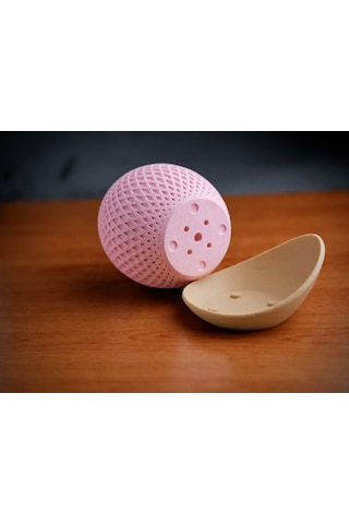 Gees Global 3d Baskı Küre Saksı - Kafes Dokulu İki Parçalı Dekoratif Saksı - Pembe-bej Gbzs 40710556