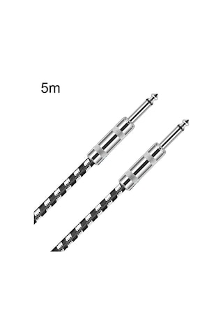 Sones 5m 2 Düz Başlı 6,35mm Gitar Kablosu Oksijensiz Bakır Çekirdekli Ts Büyük İki Çekirdekli Kablo