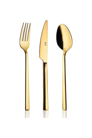 Avcı Klas Titanyum Gold 60 Parça Çatal Kaşık Takımı Altın