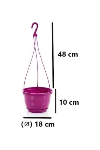 Omnipazar So-sm01 Safir Makrome Askılı Balkon Saksı 1,7 Lt Vişne 6 Adet