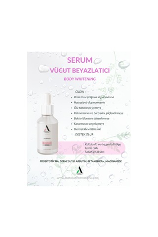 Anatolian International Vücut Beyazlatıcı Serum 30 ML