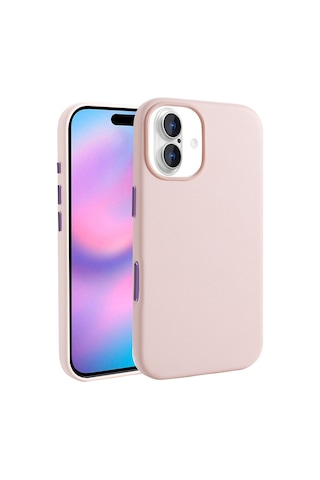 Apple Uyumlu iPhone 17 Kılıf M-safe Şarj Özellikli Pu Deri Görünümlü Zore Kupra Kapak Pembe