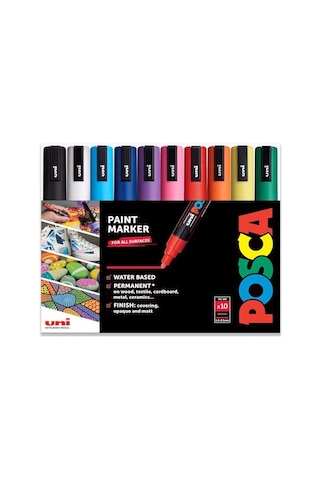 Su Bazlı Kalıcı Marker Boya Kalemleri 8'li Set Koyu Renkler