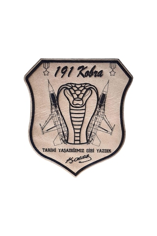191 Filo Tarihi Yaşadığımız Gibi Yazdık Deri Peç - Arma - Askeri Patch Çok Renkli