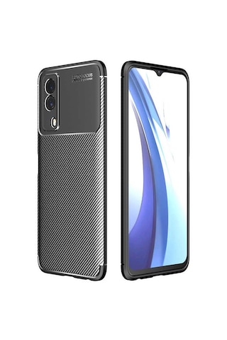 Smcase Vivo Y53s 4g Kılıf Kamera Korumalı Negro Karbon Silikon Siyah