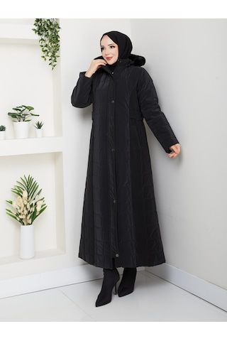 Eslemnur Nova Kumaş Şişme Mont 135cm Siyah