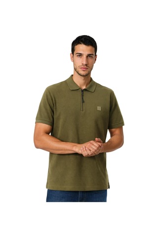 Arma Ar-ma Erkek Polo Yaka Tişört Baskisiz Basic Yaka Fermuarli Örme Kumaş Regular Fit %100 Pamuk 30/1 Çift Toplama Penye Pike Y31374358502 Haki-h1