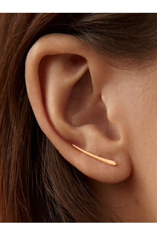 Zoloto Russkih 925 Ayar Gümüş Kaplama Minimalist Tırmanıcı Küpeler 164303751 Diğer