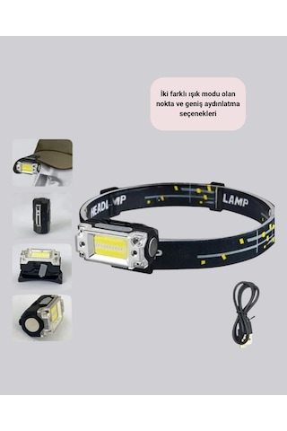 Hnrlıshp Şarj Edilebilir Led Kafa Feneri 215 Lümen Xpe Cob Güçlü Aydınlatma Çok Renkli
