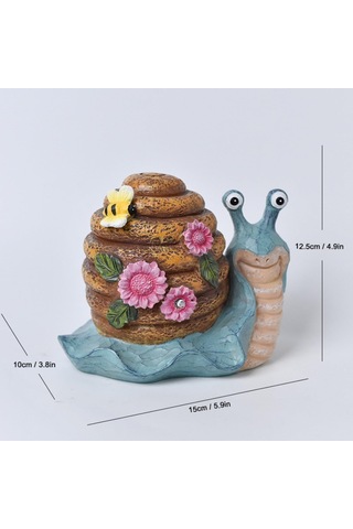 Güneş Bahçesi Açık Dekor Salyangoz Figürine Işık, Dışarıda Yard, Çim Yolu Mavi İçin İdeal