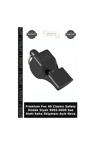 Premium Fox 40 Classıc Safety Düdük Siyah 9902-0000 Ses Aleti Saha Ekipmanı Açık Hava