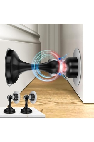 Pazly Manyetik Kapı Tutucu - Duvar Ve Zemin Koruyucu, Sessiz Kapanma, Paslanmaz Çelik