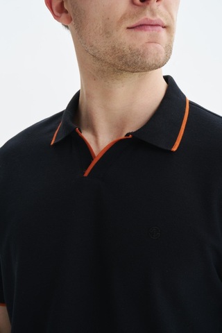 AR-MA Arma Erkek Regular Fit Basic % 100 Pamuk Pike Polo Yaka Tişört Y29374353802 Siyah