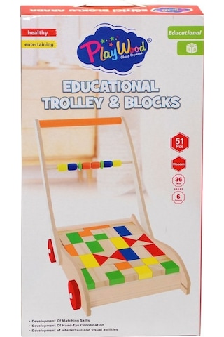 373-Ony Onyıl Ahşap Eğitici Bloklu Araba