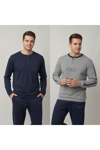 Bonbon Erkek Pamuklu Bohçalık Ve Çeyizlik 2 Adet 2'li Pijama Takımı Bb2477 Çok Renkli