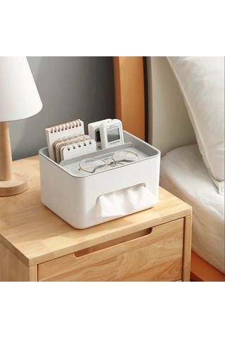 Ulzyvf Gri Masayıstü Dok Kutusu Çok Fonksiyonlu Masa Kağıt Kutusu Mendil Kutusu Makyaj Organizatör Peçete Tutucu Telefon Uz Gri