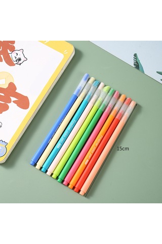 Youmex 10 Renkli Morandi Tonlu Kalem Seti - 0.4mm Fiber Uçlu, Macaron Desenli Defter Kalemleri