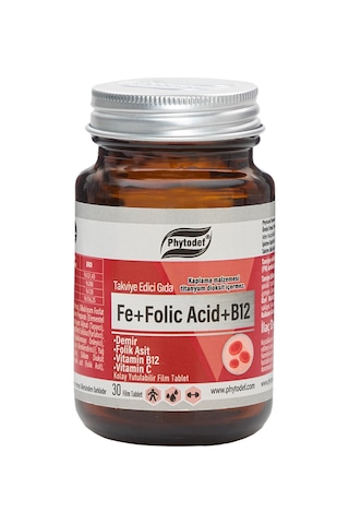 Phytodef Demir + Folik Asit + Vitamin B12 + Vitamin C 30 Tablet