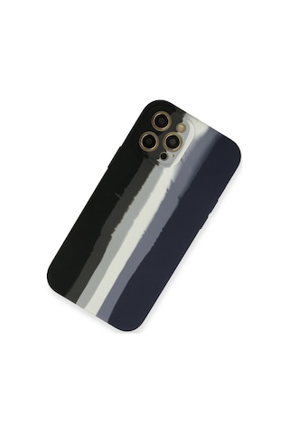 Apple iPhone Uyumlu Uyumlu 12 Pro Kılıf Ebruli Lansman Silikon - Siyah-lacivert