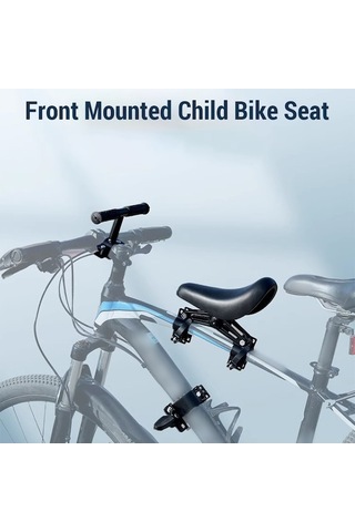 Çocuklar İçin Gidona Ve Ayak Pedallarına Sahip Ön Monteli Bisiklet Koltukları Siyah Siyah