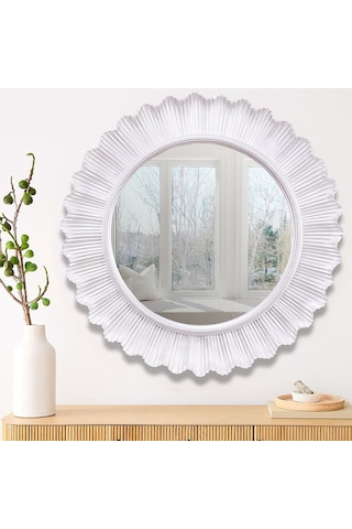 Flashy Yuvarlak Ayna İnci Ceviz