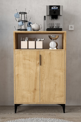 1203 Ada Çok Amaçlı Dolap , Kahve Köşesi , Kiler Dolabı , Mutfak Standı 2 Kapılı - Safir Safir