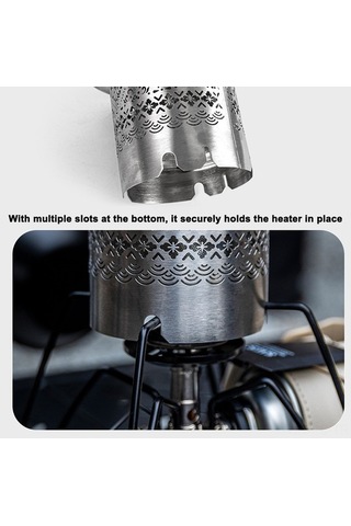 Novahub Portatif Kamp Gaz Ocak Isıtıcı Paslanmaz Çelik Kamp Isıtma Kapağı, Açık Alan Yürüyüşü İçin Depolama Çantası İle