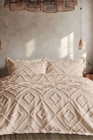 Iskandinav Cappicino Çift Kişilik Yatak Örtüsü 240 x 250 CM 2 Adet Yastık Kahverengi