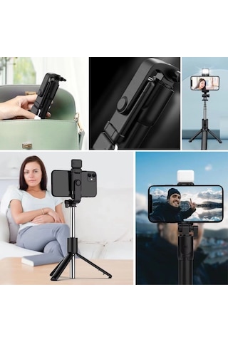 Bay Kendiliğinden Led Işıklı Kumandalı Uzayabilen Selfie Çubuğu,masa Üstü Tripod Najmaddin