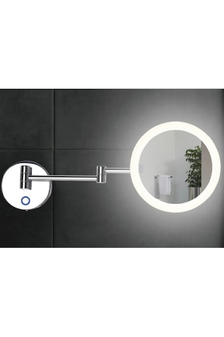 Banyo Makyaj Aynası, Ledli Gün Işığı , Çift Kollu Paslanmaz Çelik , Ip44, Büyüteçli 3x - Krom Krom