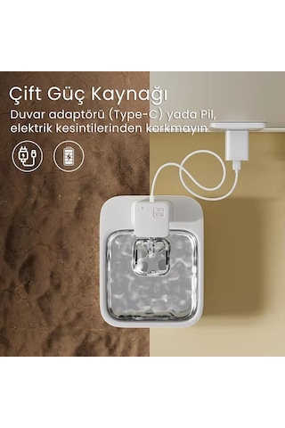 Petfit Aqua Flow 4l Çelik Hazne Wi-fi Bataryalı Akıllı Otomatik Kedi Köpek Su Pınarı Su Çeşmesi Su Şelalesi Ultra Sessiz+uv Filtre+akıllı Sensör