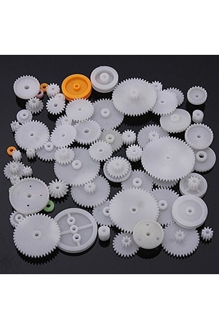 75 Parça Plastik Dişli Çark Seti Dc Motor - Dıy - Hobi Seti