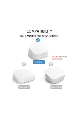 Moly Df-1092 Beyaz Duvar Montajlı Tutucu - Eero 6 Router İçin Uyumlu - Amerikan/euro Versiyon Beyaz