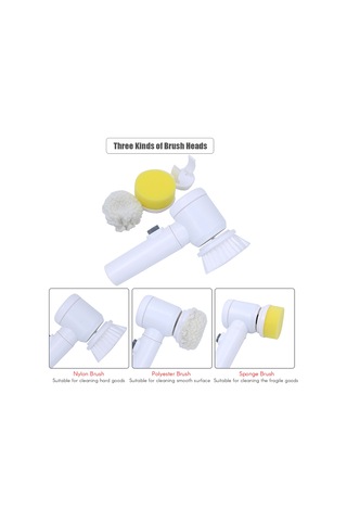 Yaozixa Üç Fırça Başlığı Ve Kancası Olan Çok İşlevli Elektrikli Temizleme Fırçası Yd080