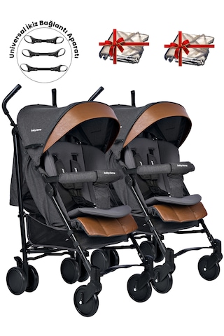 Baby Home 107 Ayrılıp Birleşebilen Baston İkiz Bebek Arabası