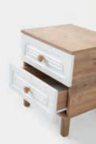 Bera 2 Çekmeceli Zambak Komidin Beyaz - Ceviz