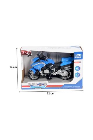 1:20 Ölçek Sesli Işıklı Oyuncak Polis Motoru - Büyük Boy Model Motosiklet Çok Renkli