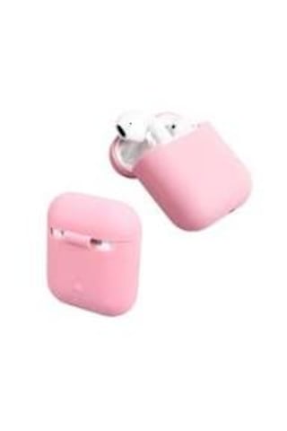 Apple Uyumlu Airpods Silikon Kılıf 1 Ve 2 Nesil Koruma Kılıf Açık Pembe Açık Pembe