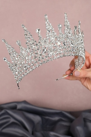 FdayAksesuar Kadın Hatria Model Gümüş Gelin Tacı FRDY31605