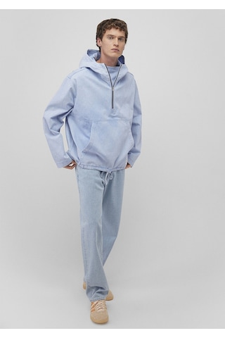 Mavi - Yarı Fermuarlı Mavi Denim Gömlek 0211256-88654 Mavi