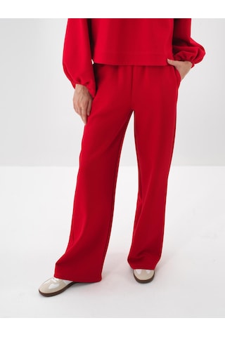 Xint Kırmızı Pamuk Dokulu Oversize Sweat Pantolon 470452