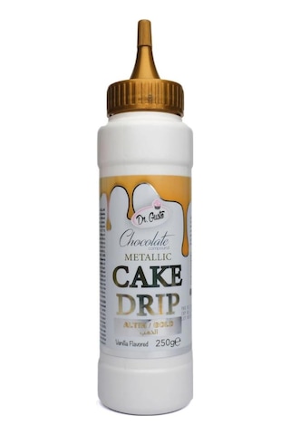 Metalik Altın Cake Drip 250 G Pasta Ve Tatlı Üzeri Parlak Altın Çikolata Kaplama Sosu