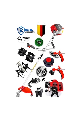 Lieber German LTC9900 Yan Tipi Benzinli 2x Çapalı Ot Çalı Çim Biçme Tırpan Makinesi