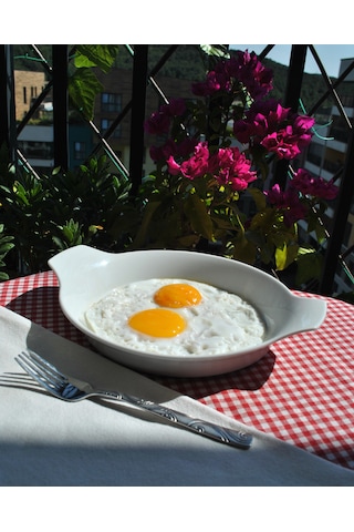1 Adet Porselen Sahan Yumurta Sahanlığı Tatlı Tabağı 20 Cm