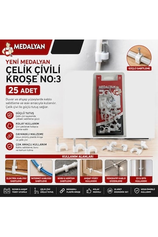 Medalyan Çelik Çivili Kroşe No.3 No 3