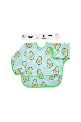 Babyjem Baskılı Blw Kollu Mama Önlüğü Avakado Desen