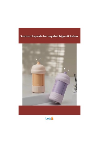 4'ü 1 Arada Seyahat Şişesi Seti Pratik Sıkıştırılabilir Çok Renkli