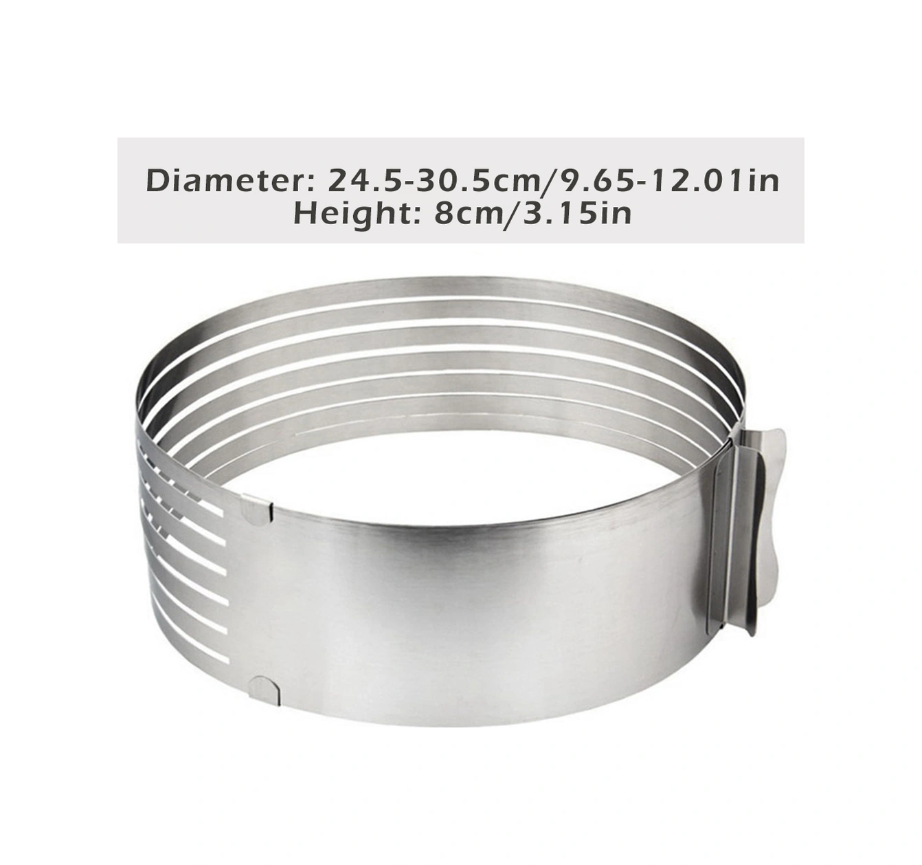 Geeksen 304 Paslanmaz Çelik Ayarlanabilir 24.5-30.5cm 7 Katlı Pasta Dilimleyici, Ekmek Ve Pasta Kesici Mutfak Aleti Diğer