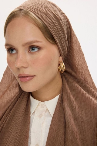 Fenza Scarf Freya Müslin Püsküllü Bürümcük Pamuklu Şal Vizon